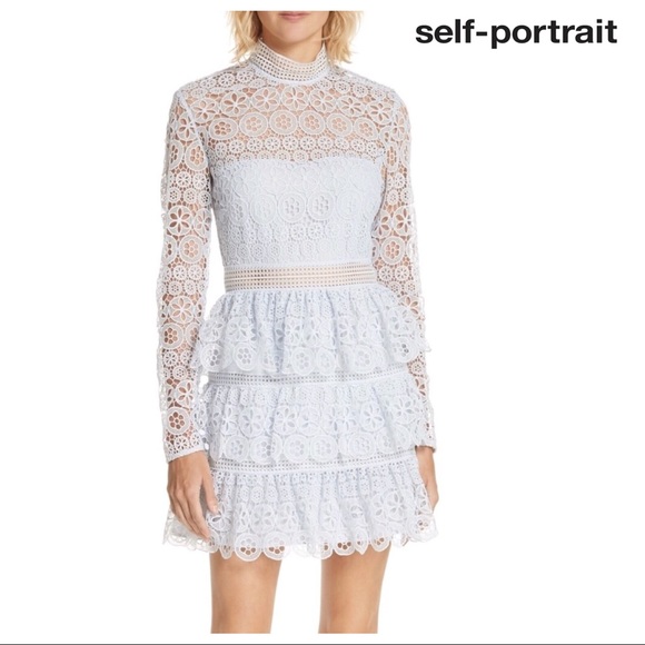 Self-Portrait Dresses & Skirts - SELF-PORTRAIT TIERED LACE MINI DRESS